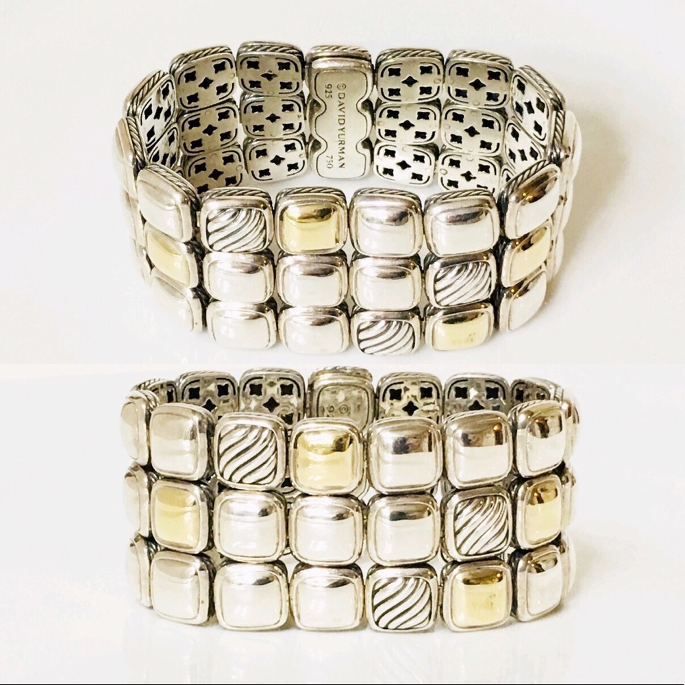 David Yurman Three Row Cushion Chiclet Bracelet - Picture 3 of 8